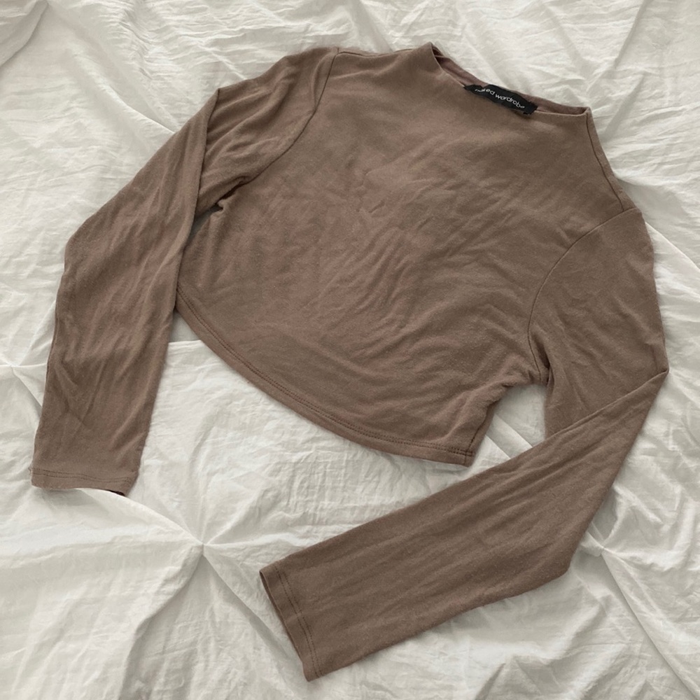 Taupe crop top
